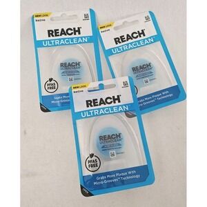 Reach Listerine Ultraclean Dental Floss Mint Micro Grooves 30‎ yd x 3 Packs